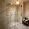 Box de Banho com Porta de Correr Reta Ferragens de Aço Inoxidável 304 E-commerce Transfronteiriço Pousada Hotel Engenharia Personalização