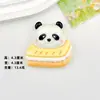 Tarjeta de dibujos animados panda comida juego resina accesorios diy gel de crema clip para el pelo de mano pegatina para refrigerador material para joyería de taza