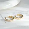 Brincos Dourados com Zircônia Microincrustada Estilo Novo 2026 para Mulheres, Design Simples, Versáteis para o Dia a Dia, Brincos Modernos e Elegantes