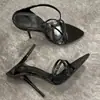 2026 Verano Nuevos Zapatos de Tacón Alto Stiletto Punta Fina Una Correa Medio Abiertos Sexy Tacón Delgado Tacón Ultra Alto Pantuflas Mujer