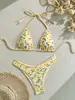 Bikini Separado de Verano 2027 Estilo Europeo y Americano Sexy para Mujer sin Espalda Traje de Baño para Vacaciones en la Playa