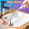 Cepillo Flexible para Desagüe Desatascador de Fregadero Manguera Elástica Tubo Cepillo Limpiador de Popotes con Mango Desatascador de Desagüe de Cocina Limpiador de Alambre Baño Inodoro Limpieza de Desagües Varilla Atrapapelos