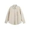 Ropa Vintage Yidao Otoño 2026 Nuevo Retro Japonés Simple Color Sólido Ligeramente Arrugado Mezcla de Lino Holgada Camisa de Manga Larga