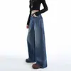 Jeans largos young orange # estilo retrô americano preto e cinza para mulheres, cintura alta, corte solto, modelador, com caimento fluido, estiloso, versátil e comprimento total