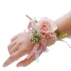 Casamento Transfronteiriço Corsage do Noivo e da Noiva Flor de Pulso Flor Artificial Falsa Banquete Lapela da Madrinha Celebração de Casamento
