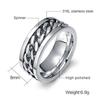 Anillo de Cadena Giratoria de Acero de Titanio de 8 mm para Hombre, Popular en Amazon para Comercio Exterior, Acero Inoxidable, Números Romanos, Anillo Giratorio