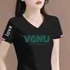Liquidación Basura Comercio Exterior Cola Única Camiseta de Manga Corta para Mujer Holgada Talla Grande Cuello en V Manga Media Camisa Moderna Elegante