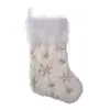 Decoraciones Navideñas Nuevas Transfronterizas Calcetines Navideños Copos de Nieve con Lentejuelas Doradas Plateadas Arreglo Festivo para Niños Bolsas de Regalo