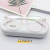 Círculo 9008 Redutor de Idade Tr90 Transparente Armação Pequena Redonda Marrom Frio Elegante Estilo Coreano Armação de Óculos Lisa Armação de Titânio Puro