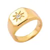 26 Años de Experiencia en Ventas Transfronterizas, Suministro Directo de Fábrica, Joyería Artesanal, Resplandor Brillante del Sol, Anillo de Acero de Titanio con Moissanita para Mujer al por Mayor