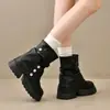 Botas Martin de Solado Grosso Estilo Britânico Botas Femininas 2026 Novidade de Outono Botas para Aumentar a Altura Emagrecimento para Pessoas Baixas Botas Plataforma Botas Curtas