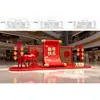Decoraciones de Pergamino Rojo de Feliz Año Nuevo, Accesorios para Exhibición en Centro Comercial del Festival de Primavera del Año del Caballo