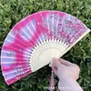 Leque Dobrável Estilo Antigo Transfronteiriço para o Verão, Estilo Chinês, Hanfu, Cheongsam, Leque Pequeno Dobrável de Bambu Portátil para Mulheres