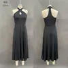 Vestido Longo Elegante Retro Europeu e Americano Transfronteiriço Best-Seller da Amazon para Mulheres com Costas Abertas e Detalhe de Buraco na Frente, Gola Alta, Corte A
