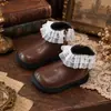 Botines de Encaje de Moda para Niñas 2026 Otoño/Invierno Botas Individuales para Niños Calientes de Felpa Suela Suave Botas Martin Botas para Niños Pequeños