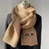 Nuevo bufanda de punto para mujer, cálida y resistente al frío para exteriores de otoño e invierno, bufanda de moda con bloques de colores lindos