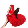 Vestido rojo de estilo étnico para turismo de Yunnan y Xinjiang, vestido de playa del lago Qinghai, vestido rojo exótico del desierto, foto de vestido largo