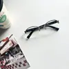 Óculos Meia-Armação com Bordas Douradas para um Look Natural, Adequados para Rostos Redondos, Efeito Emagrecedor, Podem Ser Equipados com Lentes de Grau para Miopia, Armações de Óculos Ovais Retrô, Bloqueio de Luz Azul