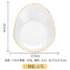 Bandeja de sobremesa criativa placa de vidro de borda dourada prato de frutas transparente prato salada prato plano banquete bife prato ocidental