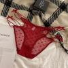 Doce desejo de coleção particular ~ europeu e americano design de nicho sexy laço feminino arco transparente malha oco triângulo cueca