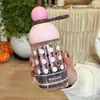 Copo de Vidro Feminino Fashion, Copo de Água Simples com Canudo, Copo de Água Redondo com Tampa Selada, Copo de Vidro Resistente a Altas Temperaturas, Atacado para Presentes