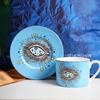 Taza con Cara Taza de Café Plato Traje Cerámica Taza de Agua Estilo Europeo Creativo Vajilla para el Hogar Taza para Té de la Tarde Regalo