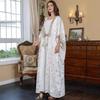 Sw013 Vestido para Mujer Europeo y Americano Comercio Exterior Transfronterizo Verano Estampado Dorado Bata Elegante Conjunto de Dos Piezas