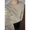 Camiseta redonda de manga larga con textura para hombre, marca de moda, corte holgado, capa base, top casual de otoño