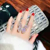 Anillo Abierto de Saturno con Circonita Estilo Coreano Lujo Ligero Moda para el Trabajo Temperamento Anillo para el Dedo Índice Joyería Personalizada de Moda Venta al por Mayor