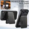 Adequado para iPhone 18 Pro Carregamento Sem Fio Magnético Magsafe Samsung S26U Porta-Cartões Capa de Couro para Celular