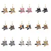 Aretes Divertidos Transfronterizos de Gatito Lindo de Dibujos Animados Aretes Creativos Atmosféricos Aretes de Animales Japoneses y Coreanos Venta al por Mayor Europea y Americana
