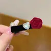 Grampo de Cabelo Rosa Aveludado Atmosférico Pérola Grampo de Uma Palavra Retrô Francês Elegante Presilha Lateral Presilha Bico de Pato Acessório de Cabelo