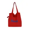 Bolsa Transversal de Ombro Feminina Nova Estilo Coreano com Estampa de Letras, Moda Tendência, Casual Versátil Elegante Bolsa Tote de Grande Capacidade