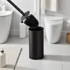 Cepillo para Inodoro de Acero Inoxidable Transfronterizo con Base de Pie para Baño Cepillo para Inodoro Doméstico Cepillo para Inodoro Sin Rincones Muertos Set