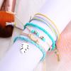 Moda europeia e americana personalizada tecida à mão folhas arco-íris miçangas cor pedra pulseira pulseira feminina atacado