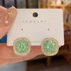 Pendientes de aguja de plata S925 con cristales vintage y diamantes de imitación cuadrados, elegantes pendientes de aguja de plata para mujer, de moda europea y americana, pendientes de celebridades de Internet.