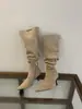 Chuyuji Uso Duplo Outono/Inverno 2026 Novidade Bico Fino Salto Alto Botas Longas Acima do Joelho Botas Plissadas Francesas Botas Slim