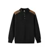 Ropa para Hombre Primavera y Otoño Casual Clásico Cuello Alto Tela Jacquard Suéter Americano Top Estilo Americano