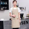 Estilo Coreano Moda Impermeable y Resistente al Aceite Lona Ropa de Trabajo Delantal Catering Chef Camarero Limpieza Delantal Impresión Al Por Mayor