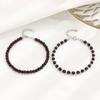 Pulsera de Cuentas de Plata de Ley S925 Granate Plata Joyería Niche Elegante Lujo Ligero Simple para Mujer Pulsera de Rubí Granate