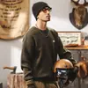 Suéter Tricô Pesado Estilo Retrô Americano 800g para Homens, Novo Estilo Inverno 2026, Suéter Quente, Tricô Estilo Preguiçoso Masculino