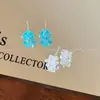 Pendientes de Flor de Cristal Aguja de Plata Exquisitos Pequeños de Alta Gama de Botón Frescos Simples Moda Versátiles Pendientes Venta al por Mayor