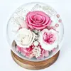 Flor Eterna Cobertura de Vidro Luz Noturna Ornamento de Flor Rosa Flor Seca Produto Acabado Caixa de Presente Para Amigos Aniversário Presente de Festival Em Estoque