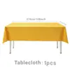 En Stock Color Sólido Tema Amarillo Decoraciones para Fiesta de Cumpleaños Vajilla Desechable Platos de Papel, Cuchillos, Tenedores, Cucharas, Manteles y Suministros