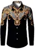 Camisa de Manga Larga Estilo Étnico Africano para Hombre Retro Dashiki Estampado Digital Cárdigan con Solapa Top Casual