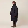 Nueva Chaqueta de Plumón Cálida de Color Puro Versátil para Invierno 2025 Larga hasta la Rodilla Gruesa Ropa Exterior para Mujer