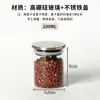 Pote de Vidro para Armazenamento com Tampa Redonda de Aço Inoxidável Vidro de Alto Borossilicato Pote para Armazenamento de Grãos de Café Chá Armazenamento de Alimentos Grãos de Cozinha
