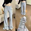 Pantalones Deportivos Acampanados Gris Claro para Mujer, Otoño e Invierno 2025 Nuevos Pantalones Acampanados Ceñidos de Cintura Alta, Pantalones Casuales Sueltos de Pierna Recta