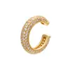 Joia com fivela de pérola microincrustada com diamante colorido clipe de osso da orelha zircônia colorida brincos de clipe de orelha simples cobre banhado a ouro 18K VE131