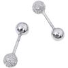 Pendientes de plata de ley 925 con hebilla de tornillo para mujer, estilo simple y frío, con cuentas esmeriladas, anticaídas, con doble cara delantera y trasera.